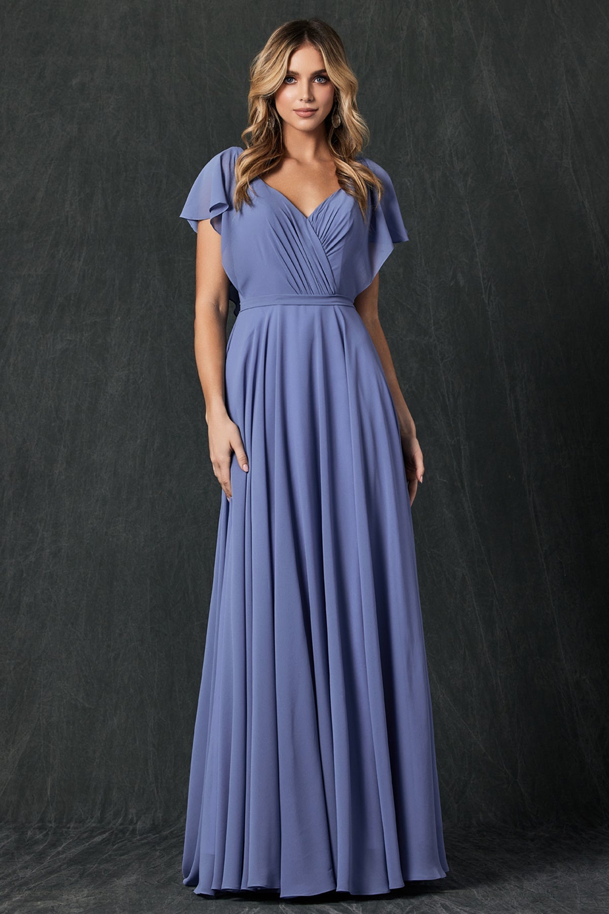 Chiffon Open-Back Bridesmaid Dress