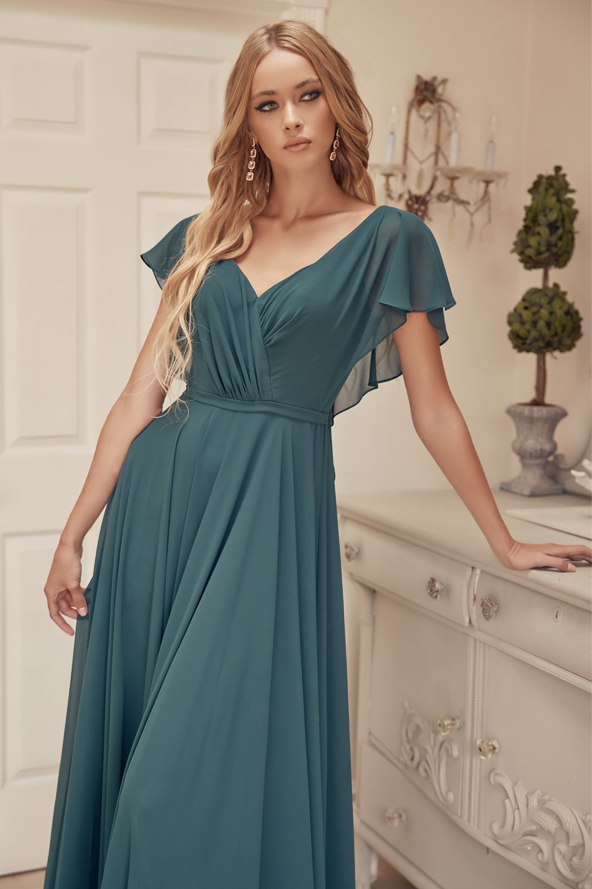 Chiffon Open-Back Bridesmaid Dress