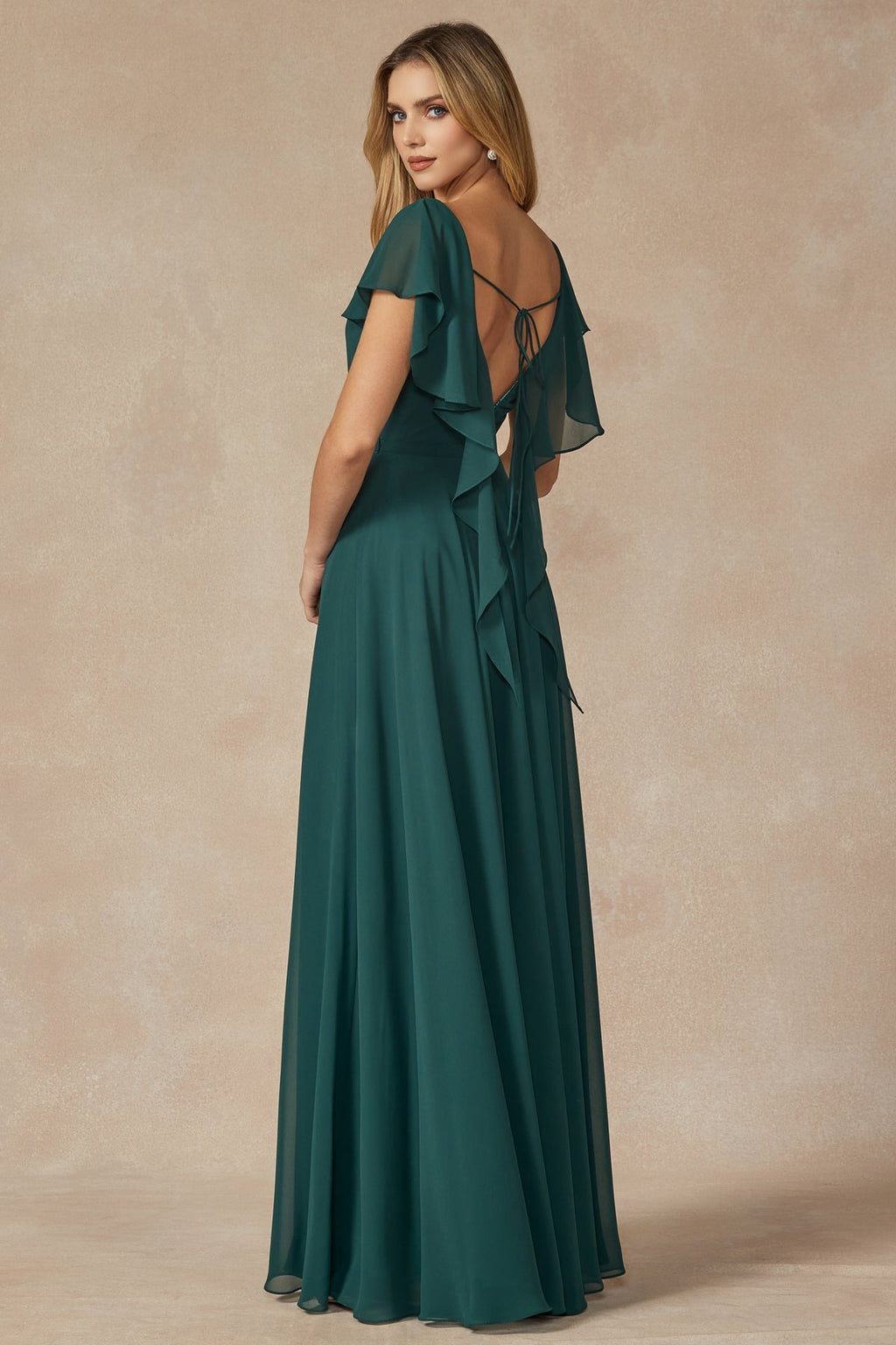 Chiffon Open-Back Bridesmaid Dress
