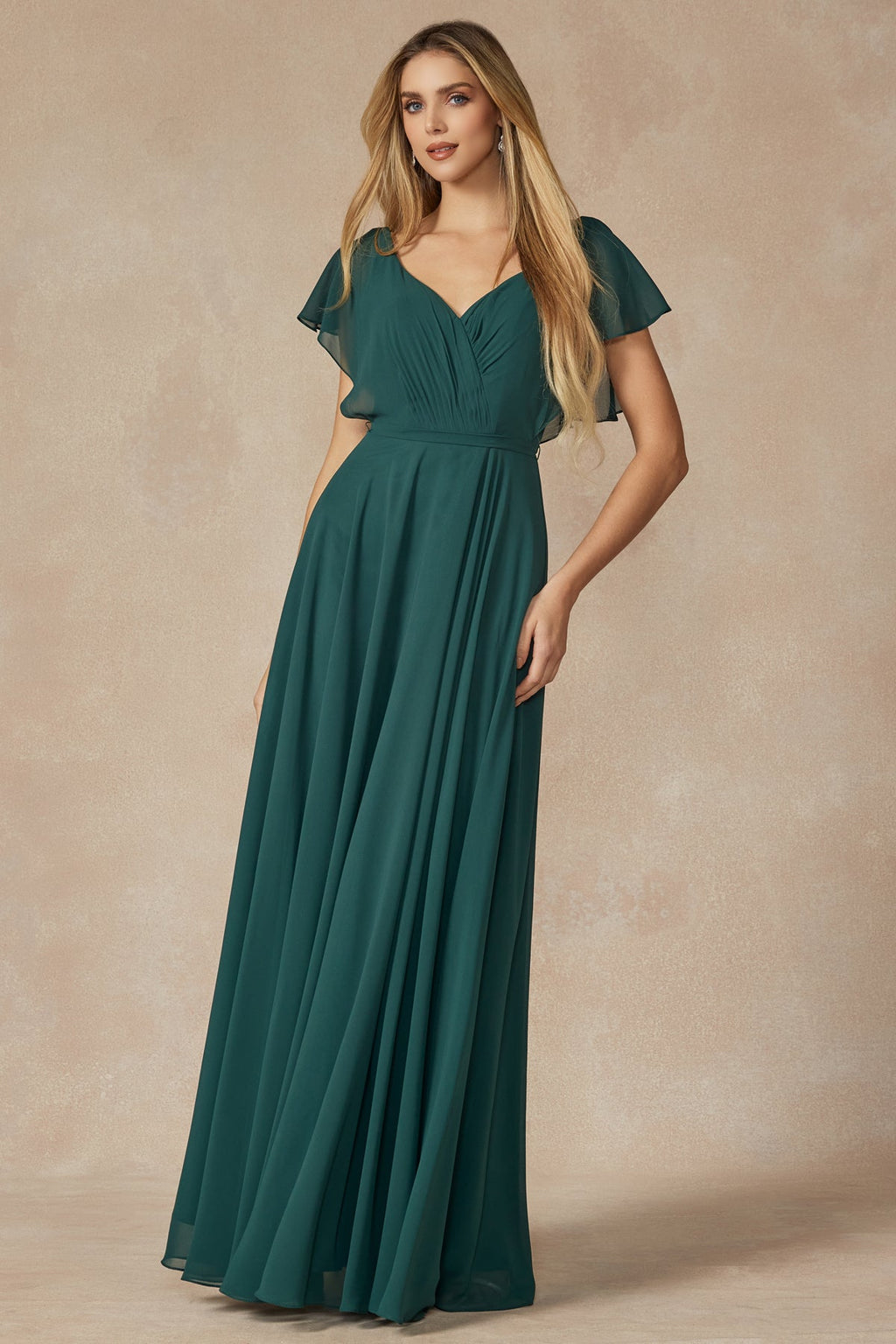 Chiffon Open-Back Bridesmaid Dress