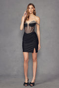 Beaded Sheer Corset Dress