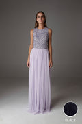 Ines Black Elastic Maxi Skirt
