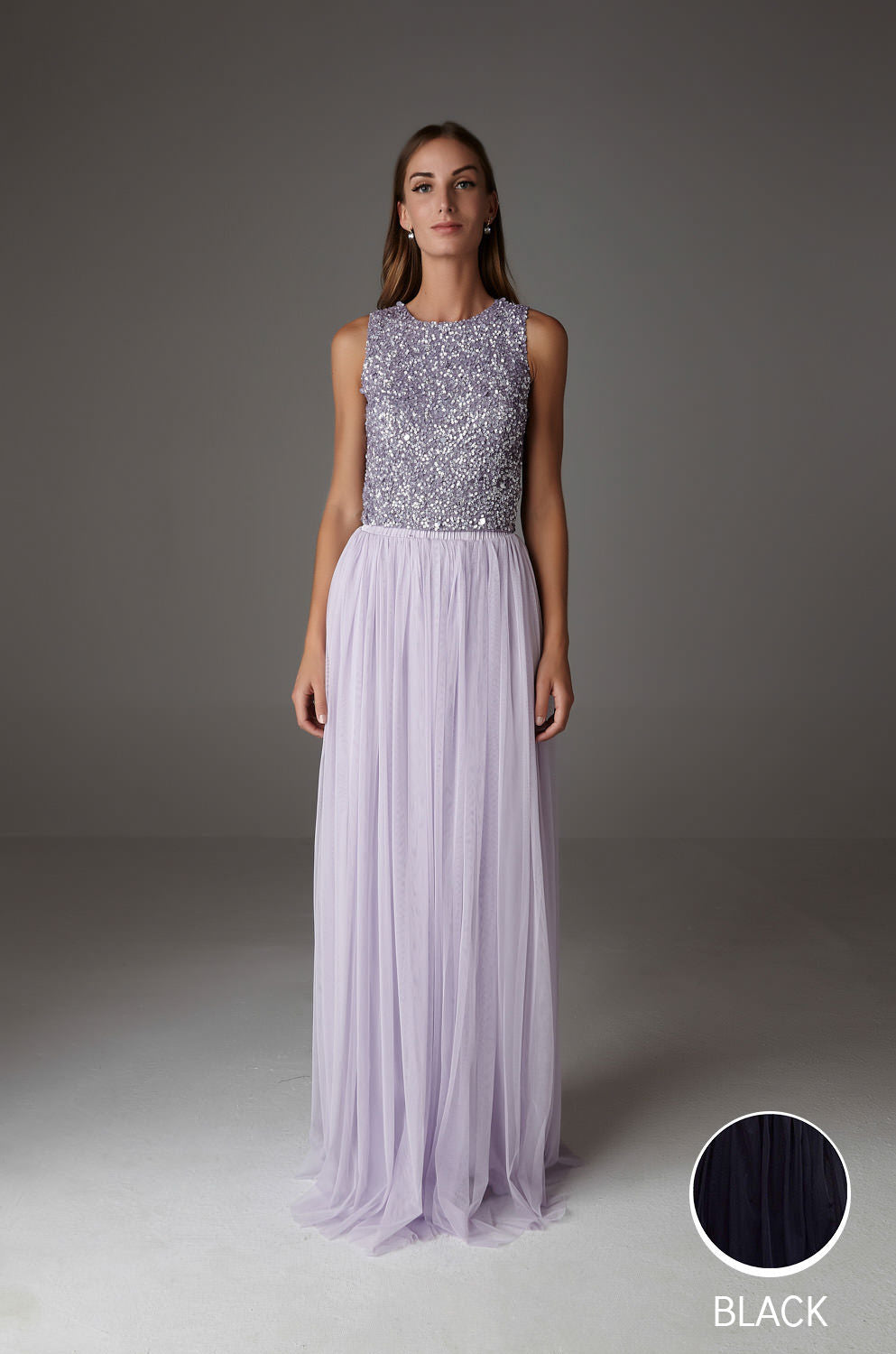 Ines Black Elastic Maxi Skirt