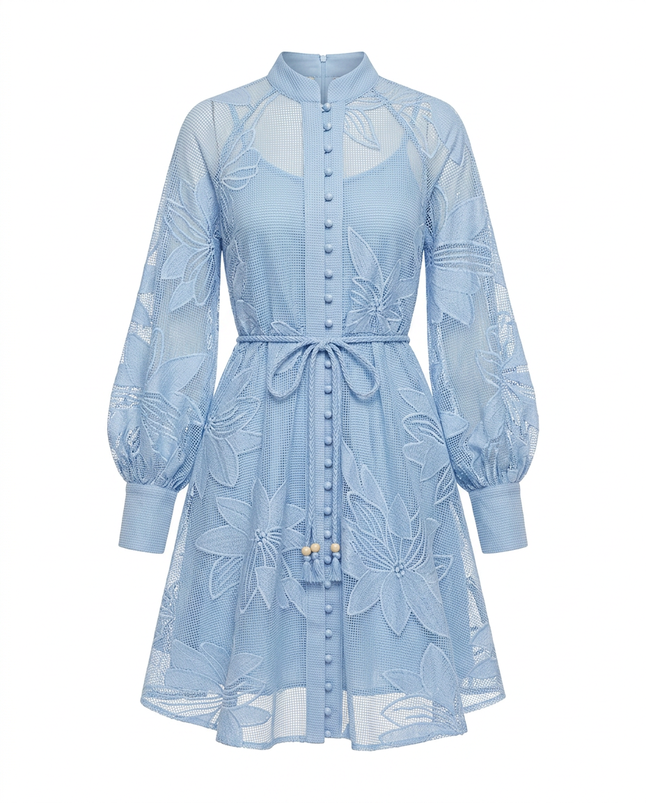 Floral Hollow A-Line Dress