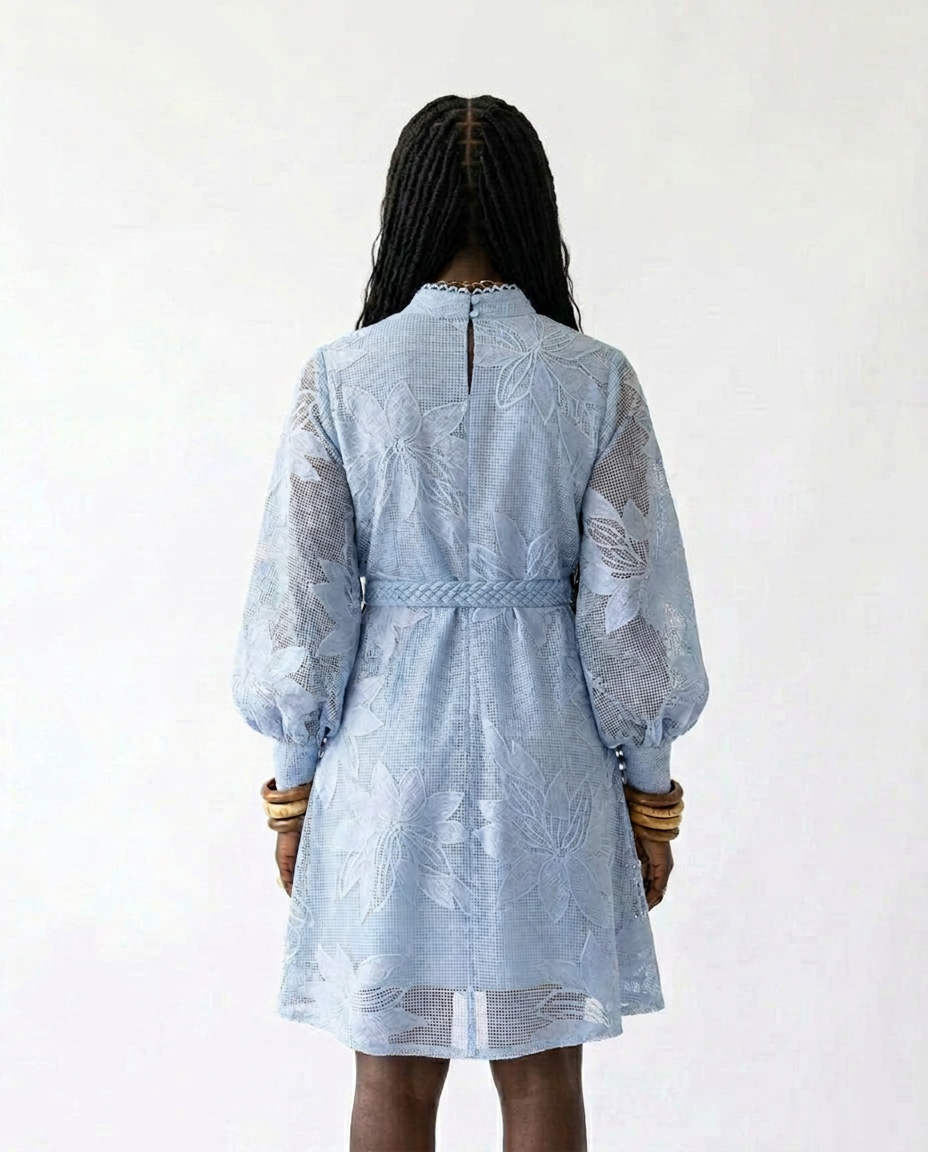 Floral Hollow A-Line Dress