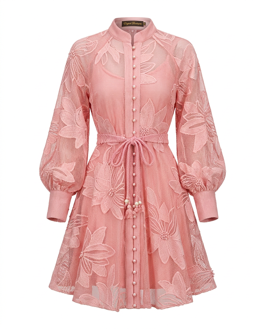 Floral Hollow A-Line Dress