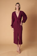 MINSK Draped Knit Midi Dress