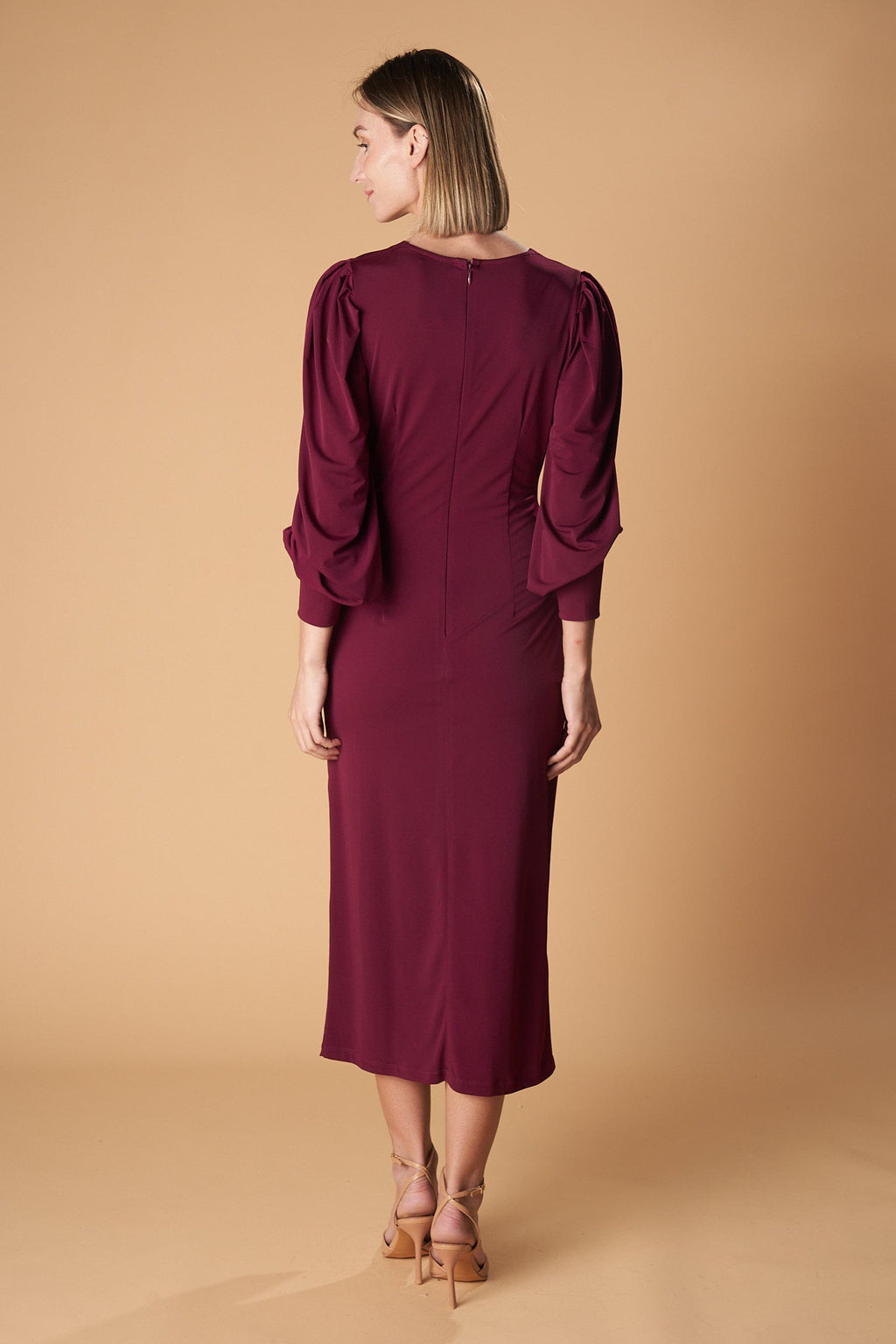 MINSK Draped Knit Midi Dress
