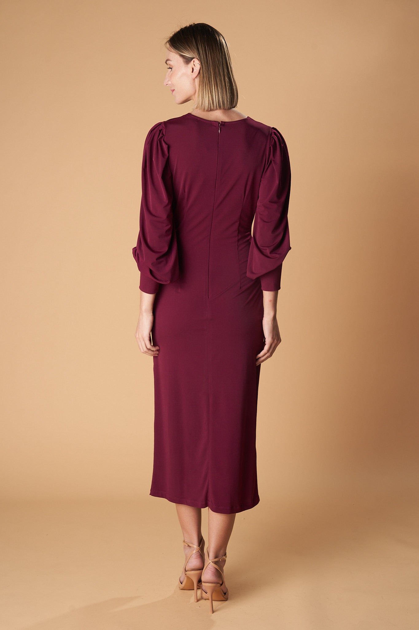 MINSK Draped Knit Midi Dress