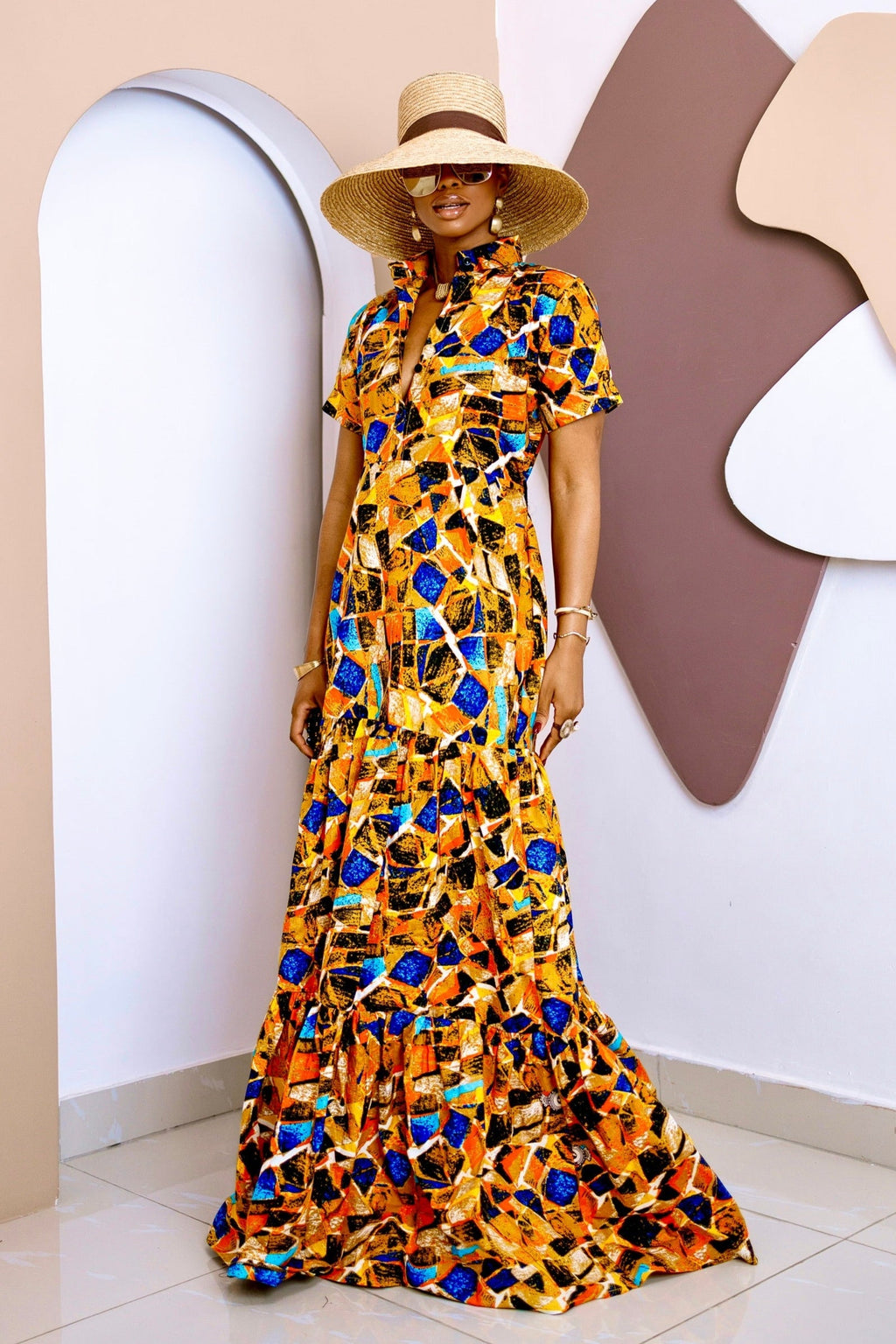 Handmade Ankara Kaftan Maxi