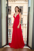 Asymmetric Chiffon Maxi Dress
