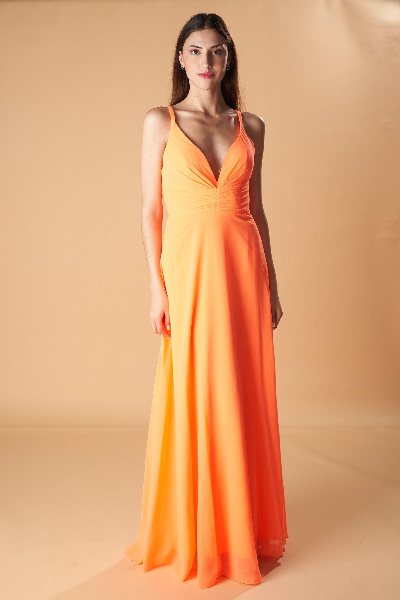 Asymmetric Chiffon Maxi Dress