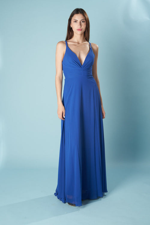 Asymmetric Chiffon Maxi Dress