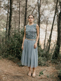 Ines Elastic Waist Midi Skirt