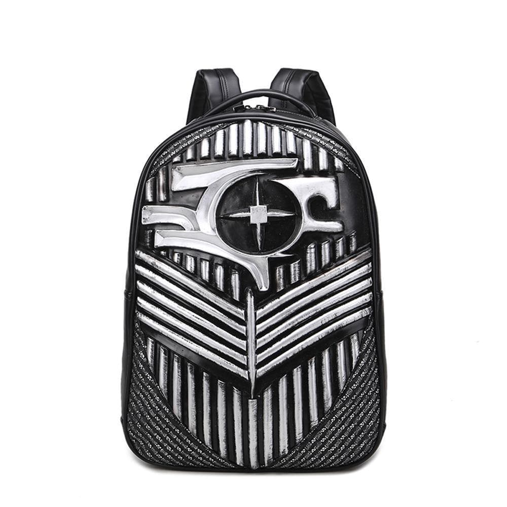 PU Skull Laptop Travel Backpack