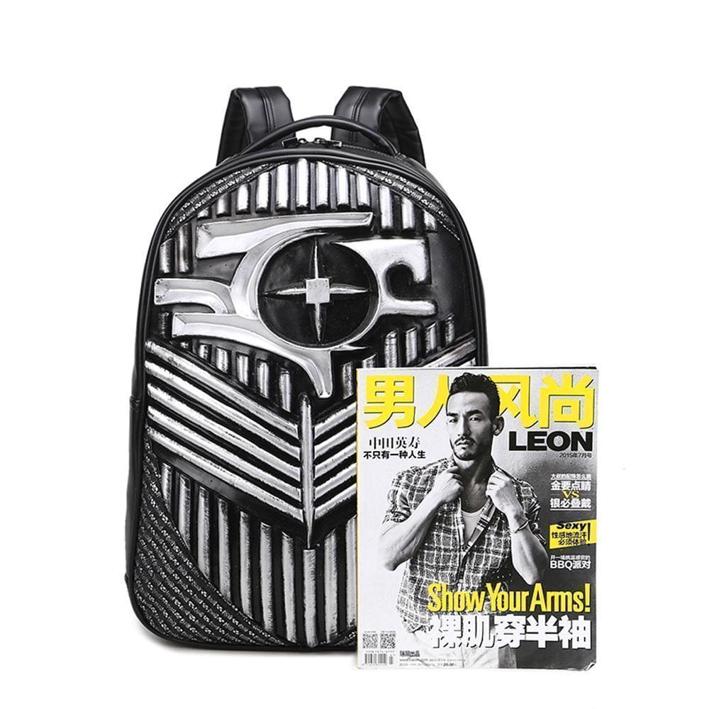 PU Skull Laptop Travel Backpack