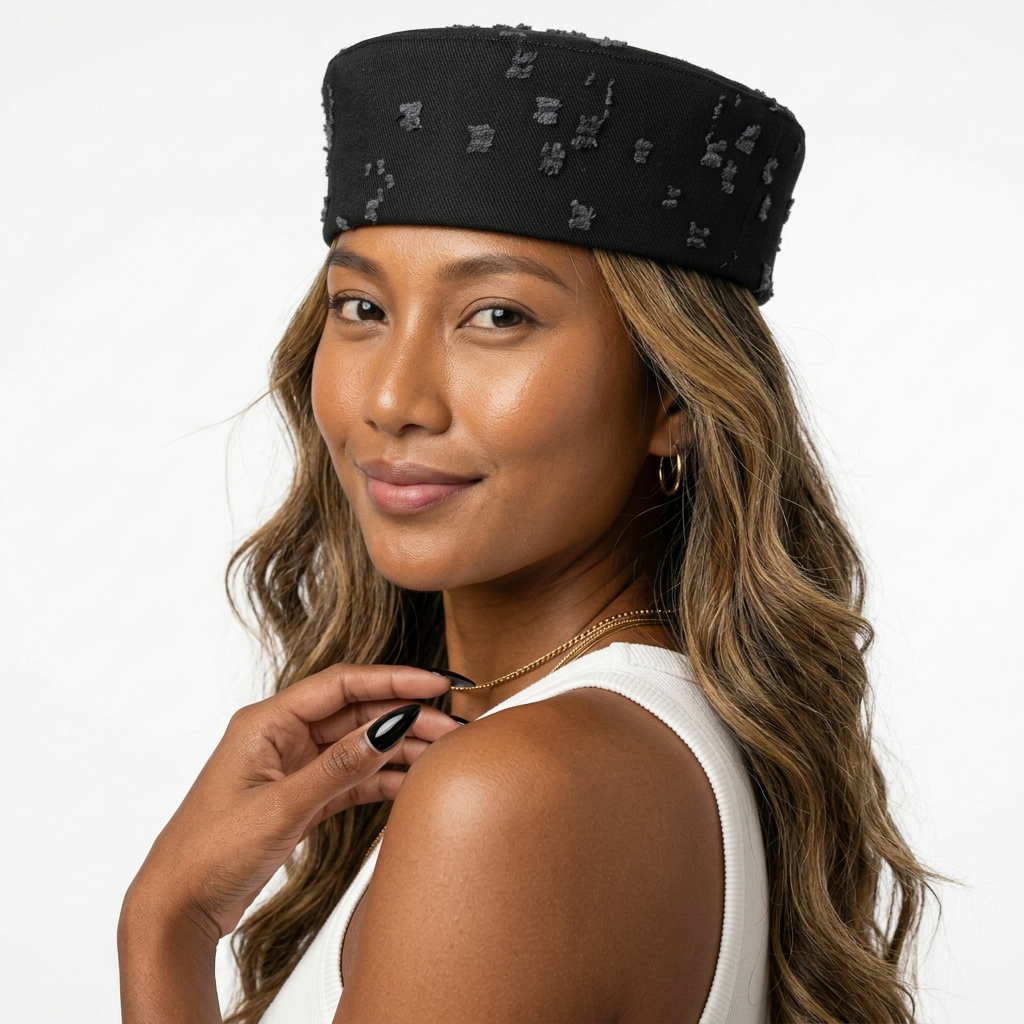 Striped Cotton Boho Beret