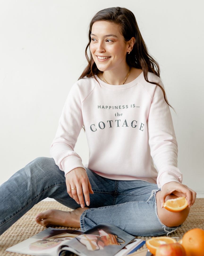 Women's Cottage Crew Sweatshirt, Ballet Pink