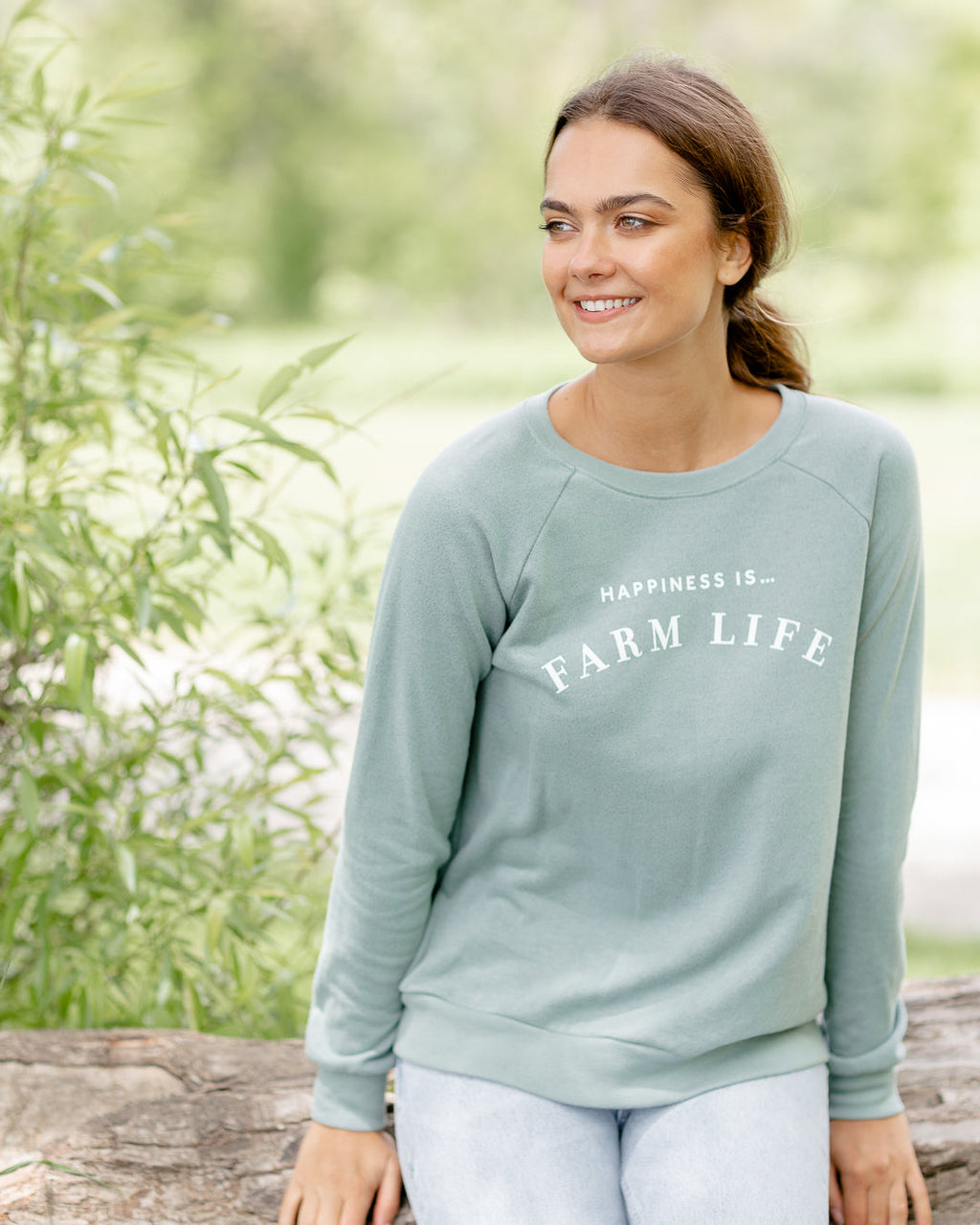Women's Farm Crew Sweatshirt, Sage