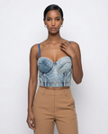 Acid-Wash Denim Bustier