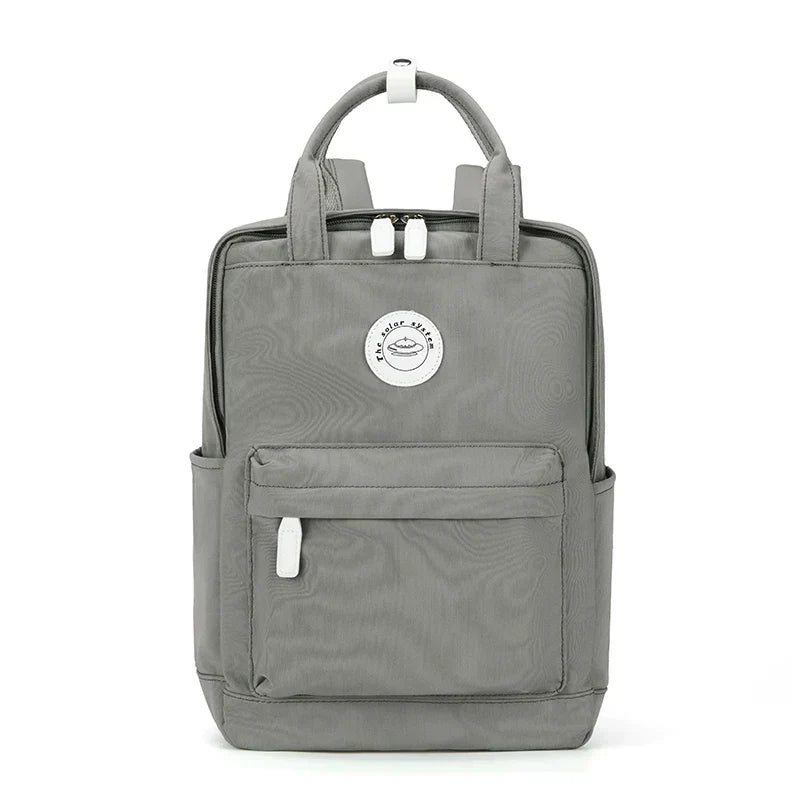 Grey Nylon School Backpack