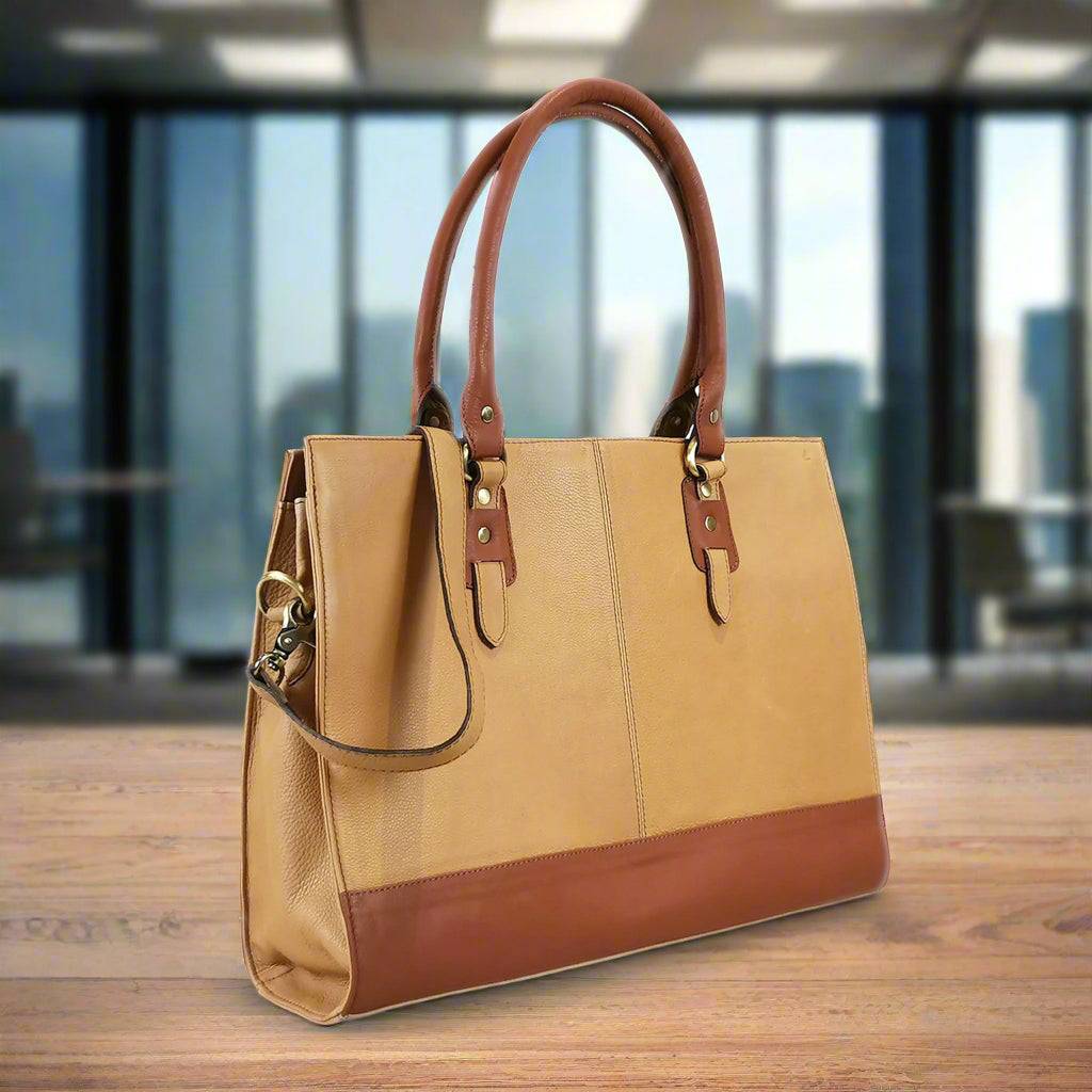 17" Leather Work Laptop Bag