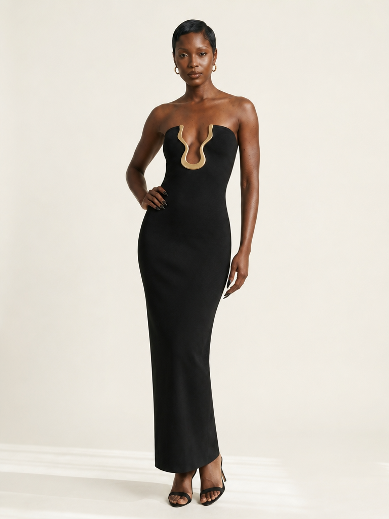 Odessa Strapless Knit Maxi
