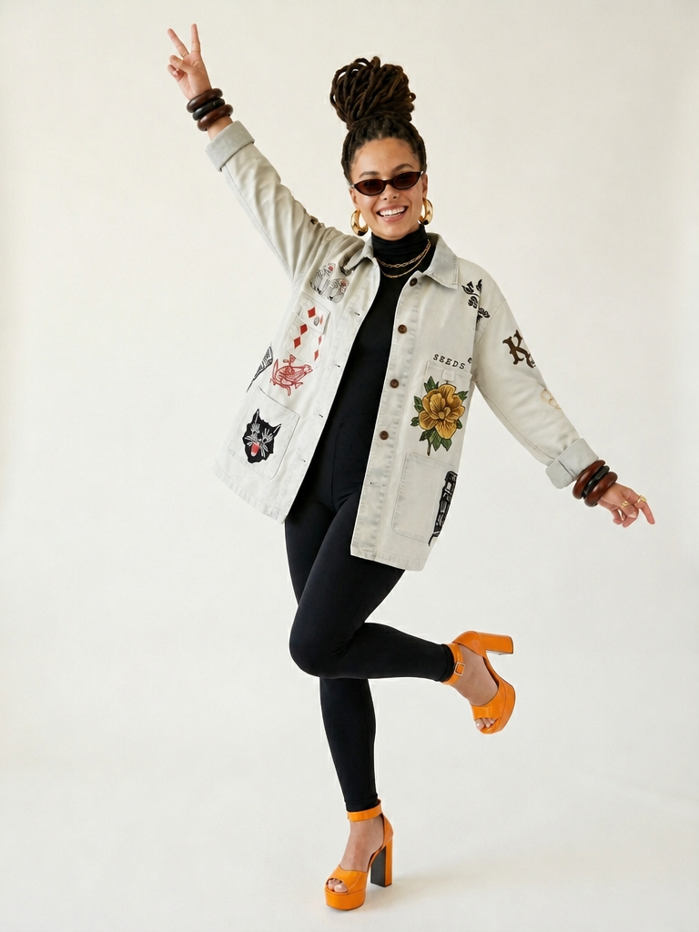 Floral Embroidered Denim Jacket