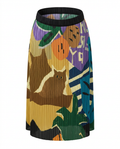 Pleated Silk Blend Maxi Skirt