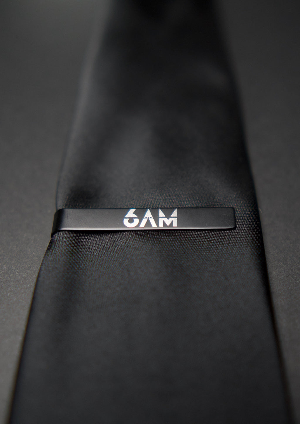 Black Steel 6AM Tie Clip