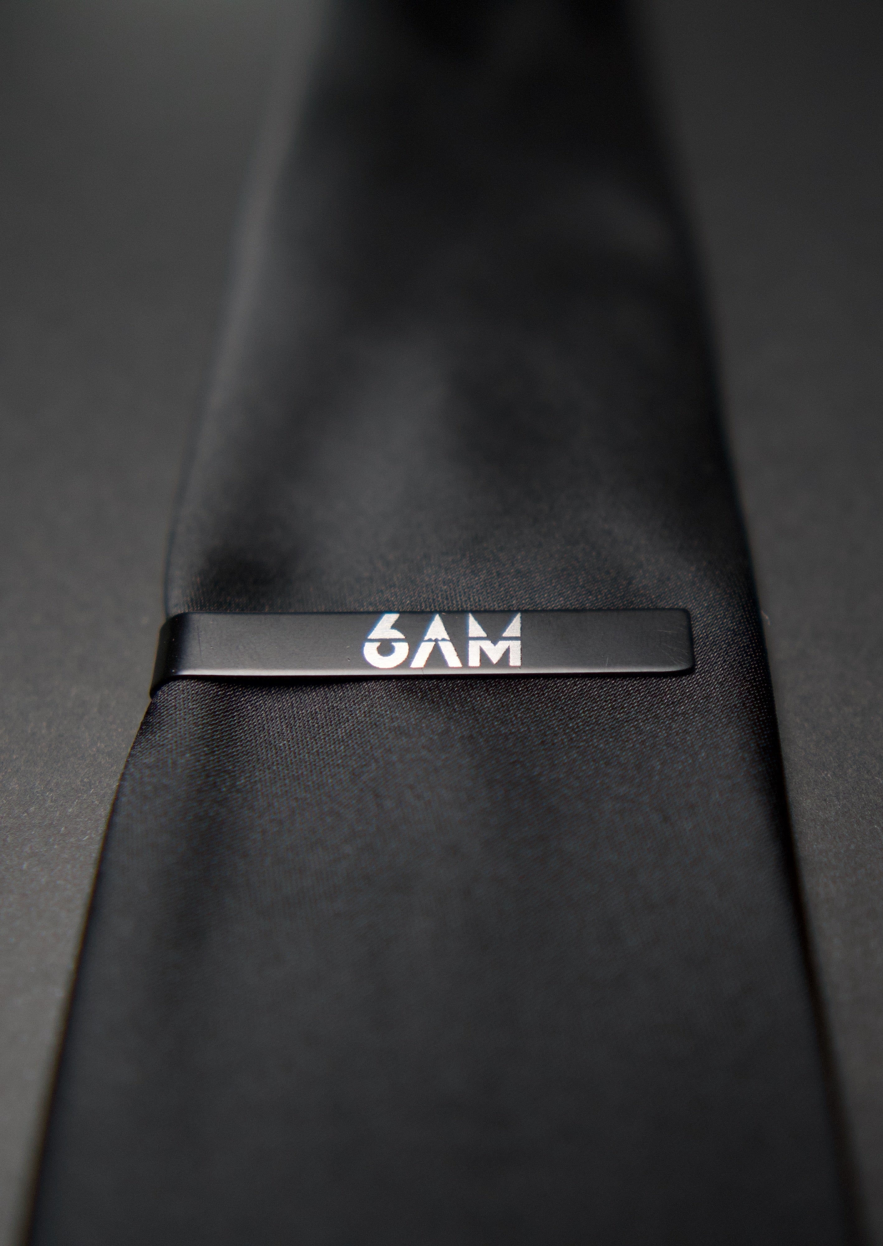 Black Steel 6AM Tie Clip
