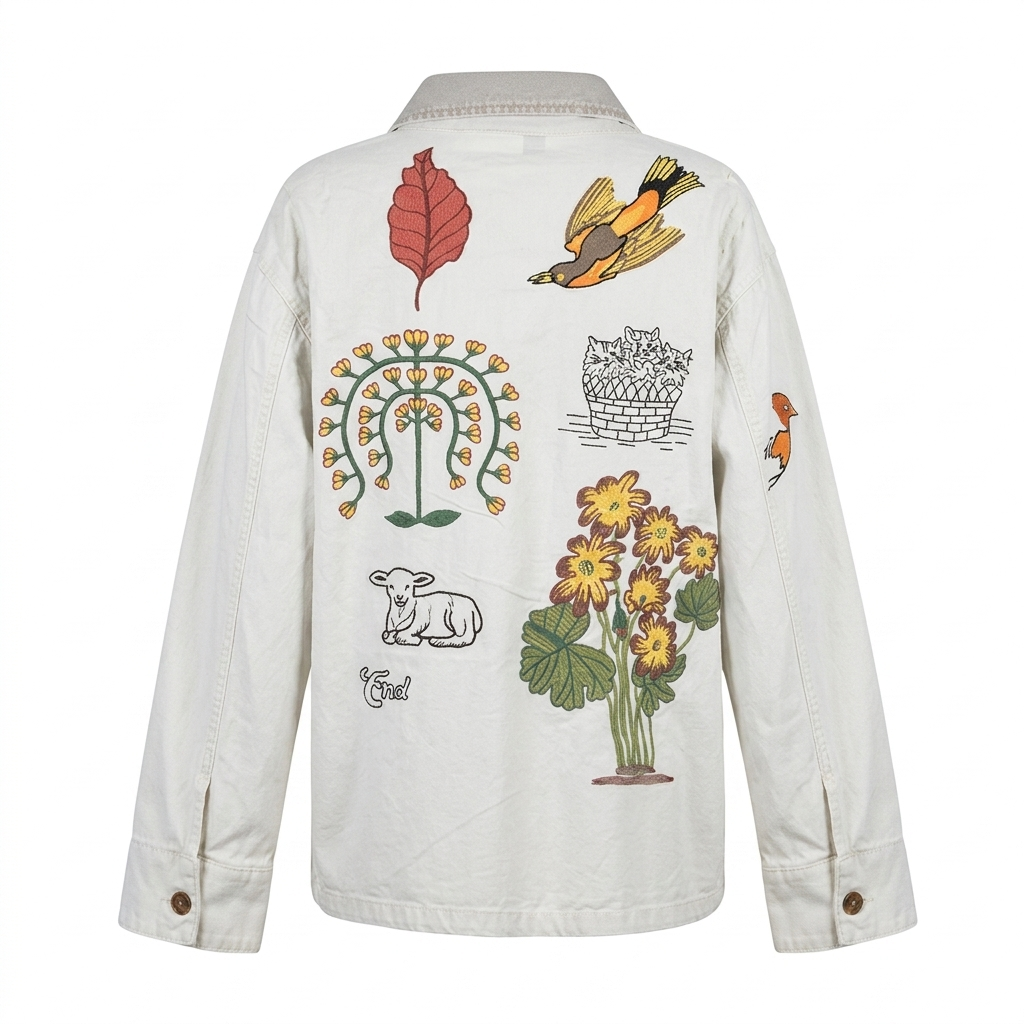 Floral Embroidered Denim Jacket