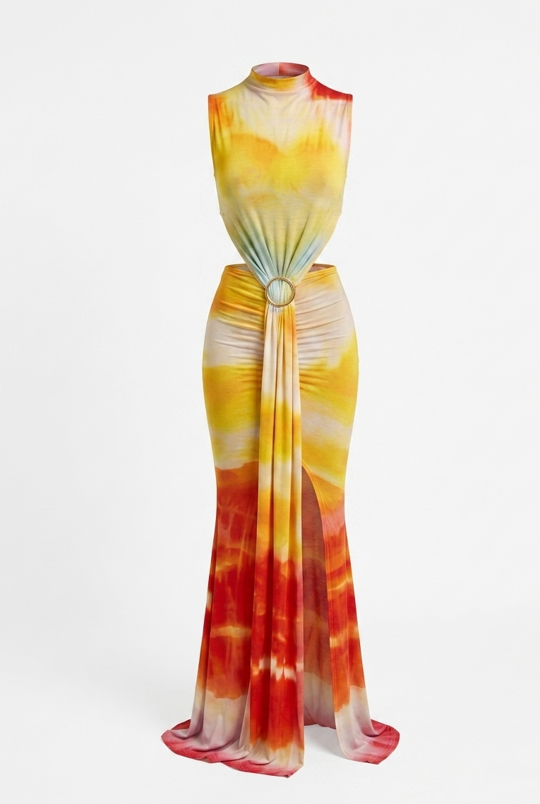 Printed Bodycon Maxi Dress