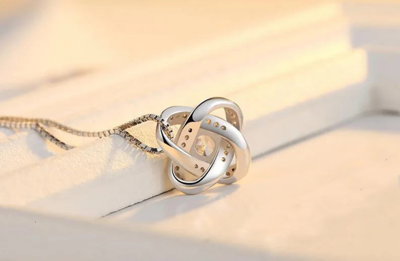 925 Silver Clover Zircon Necklace