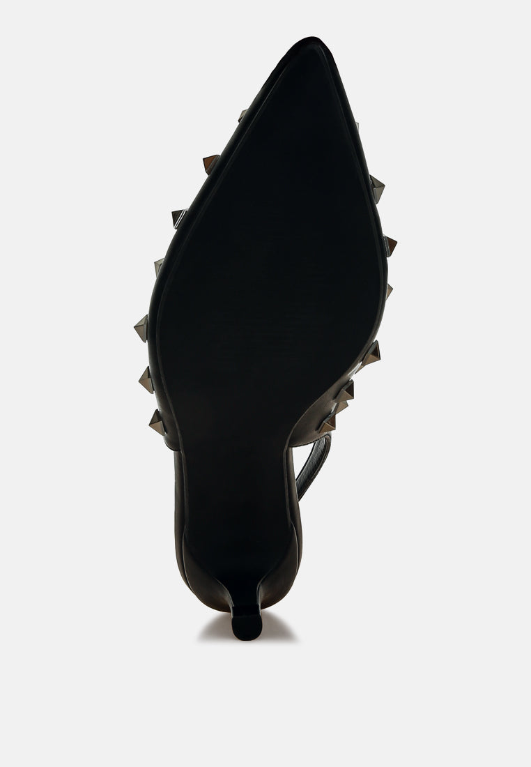 Hegron Stud-Embellished Kitten Heels