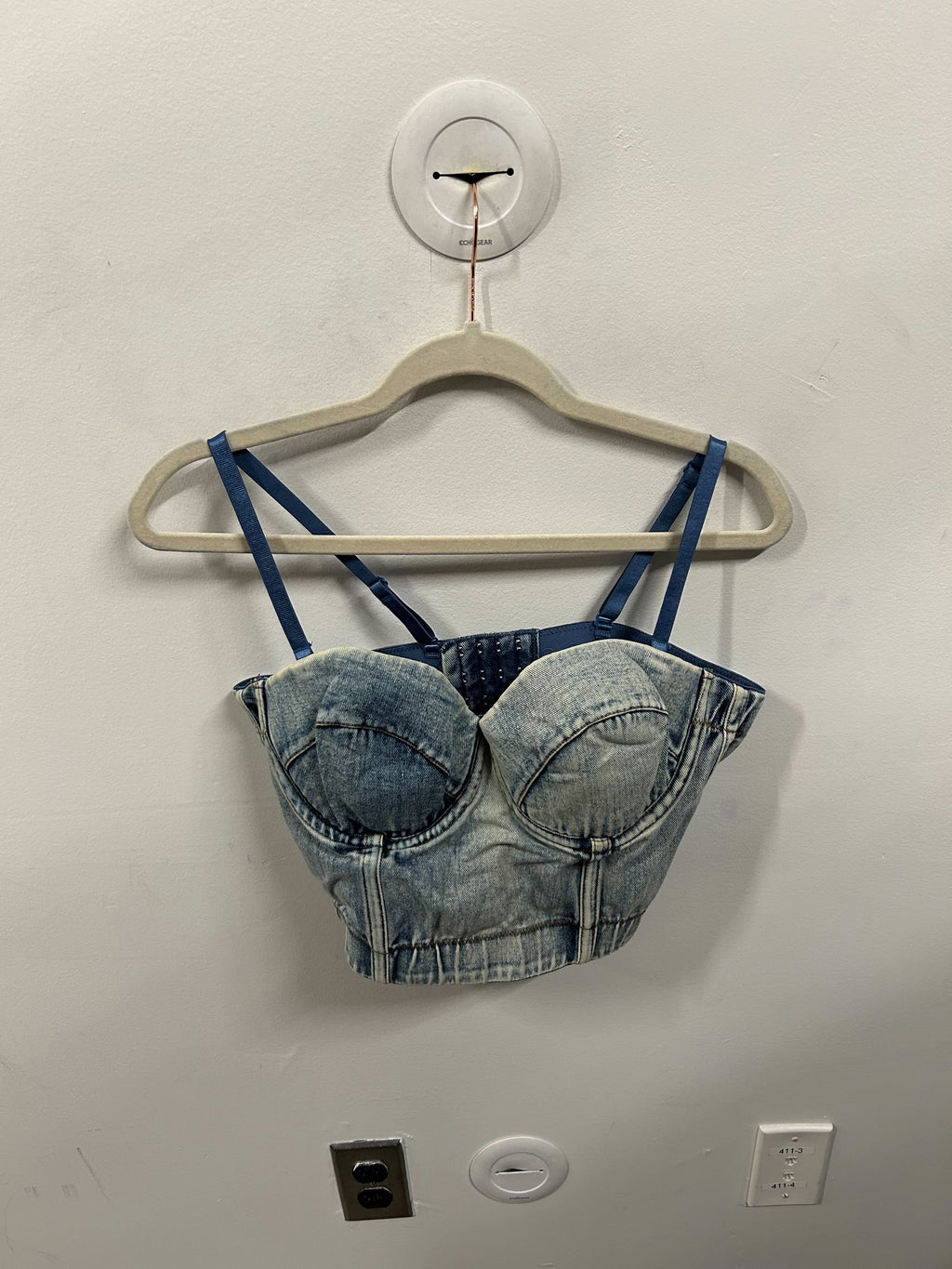 Acid-Wash Denim Bustier