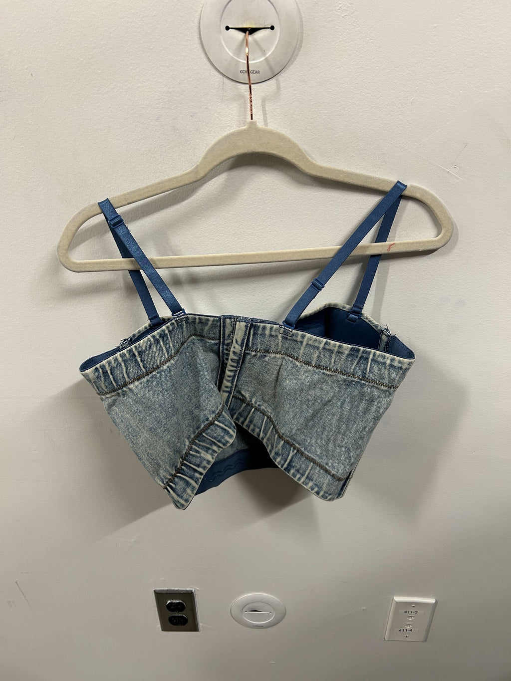 Acid-Wash Denim Bustier