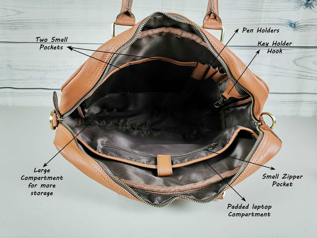 Full-Grain Leather Laptop Backpack