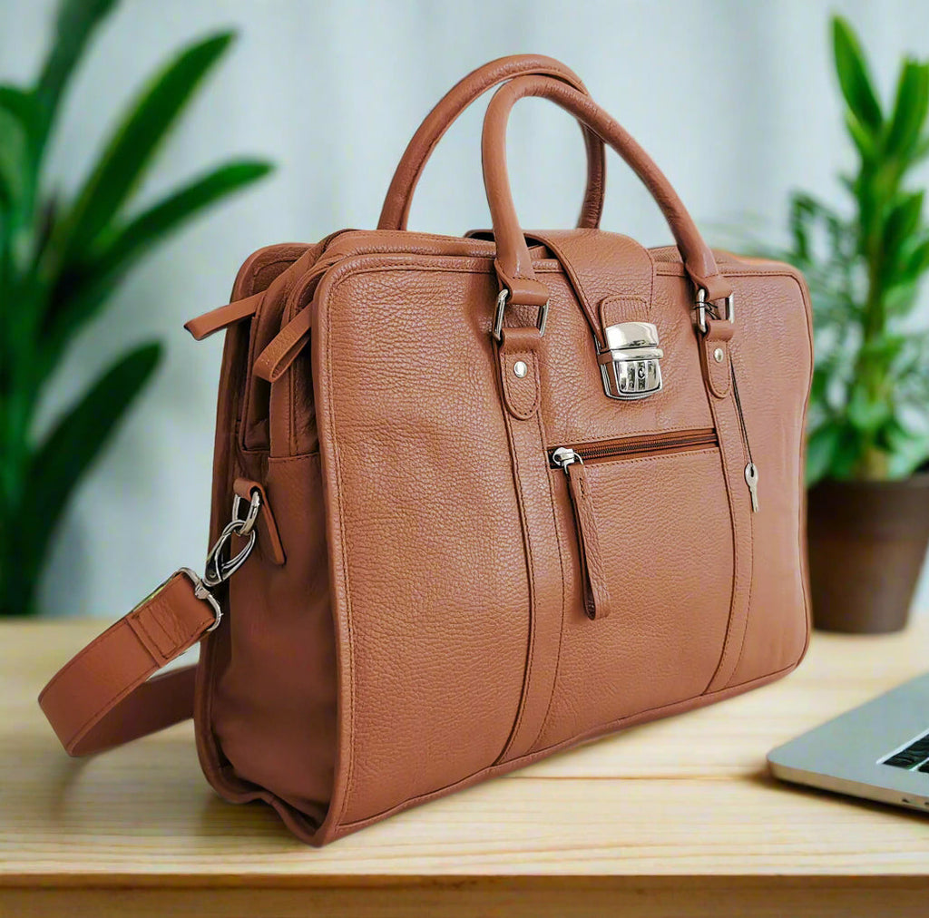 Brown Top-Grain Briefcase