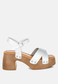 Morasa Metallic Pleather Clog Sandals