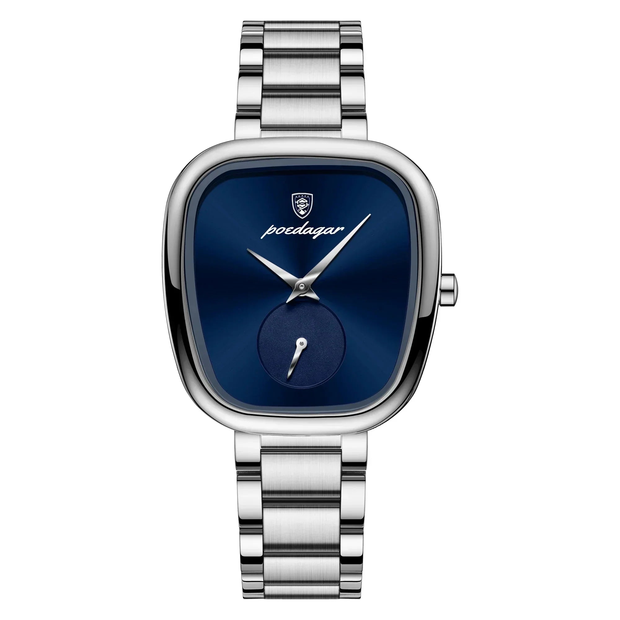 Silver Blue Waterproof Watch