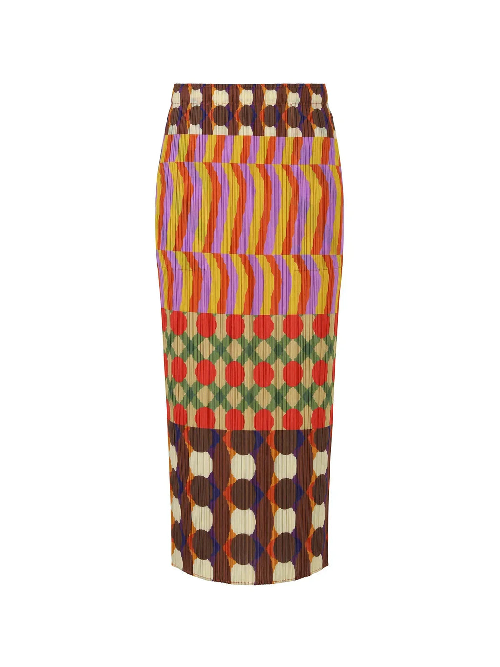 Geometric Pleated Midi Skirt