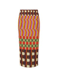Geometric Pleated Midi Skirt