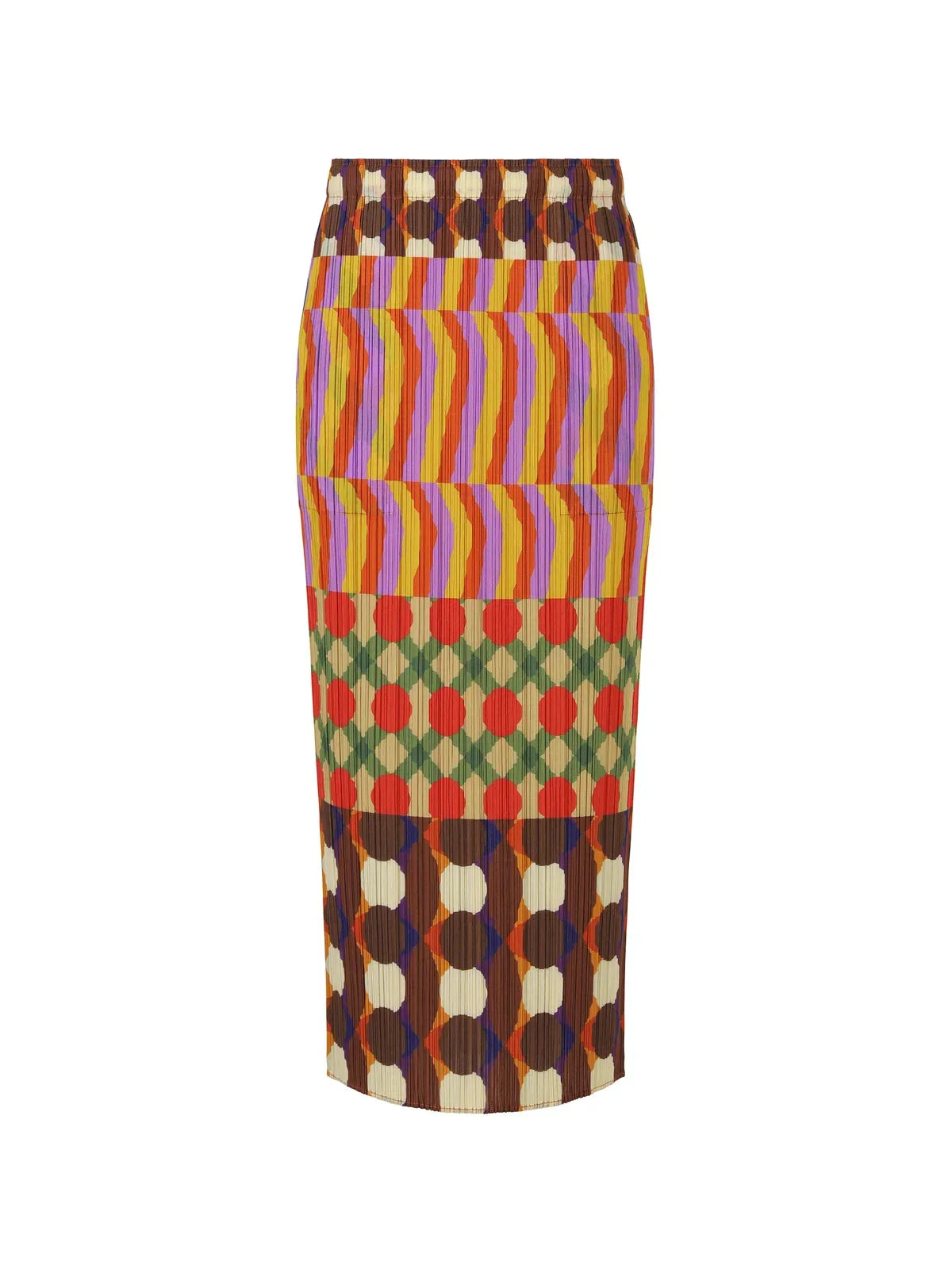Geometric Pleated Midi Skirt