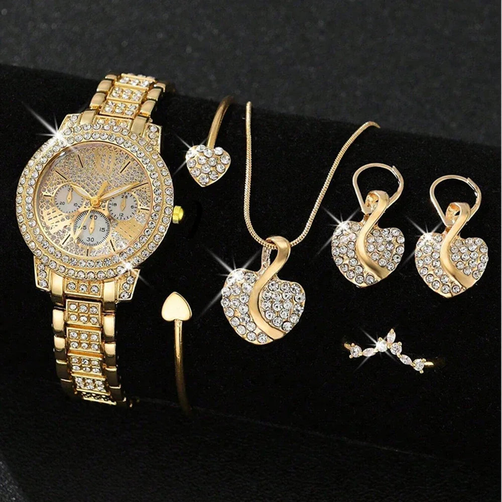 Gold Quartz Watch Gift Set