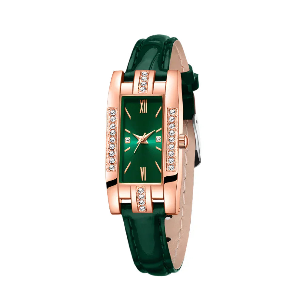Green Quartz Watch Gift Set