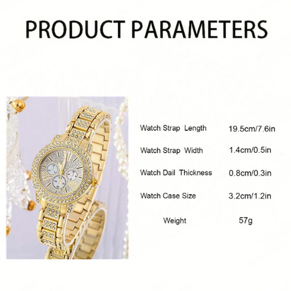 Gold Quartz Watch Gift Set