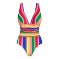 Striped One-Piece Swim Set