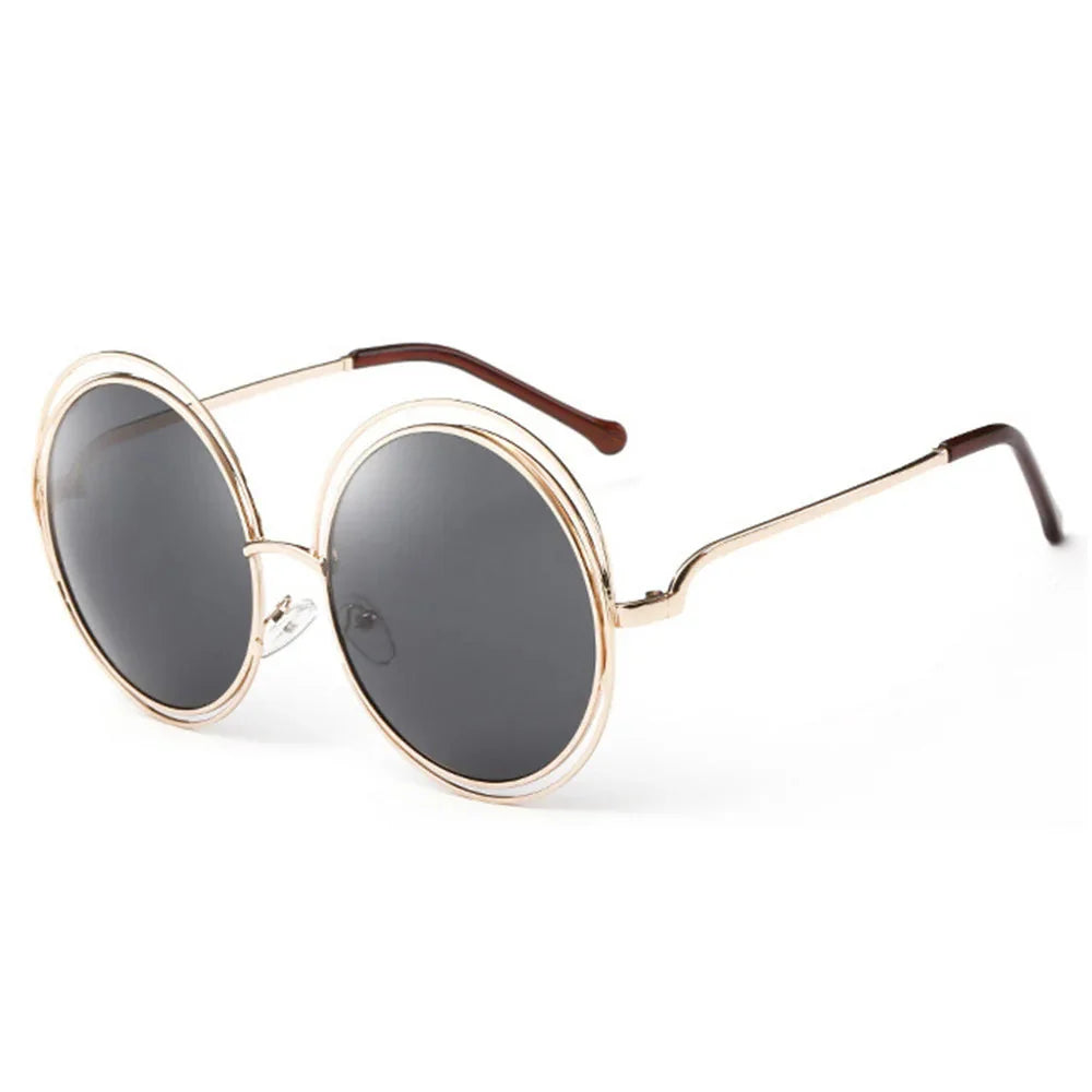 Gold Round UV400 Sunglasses