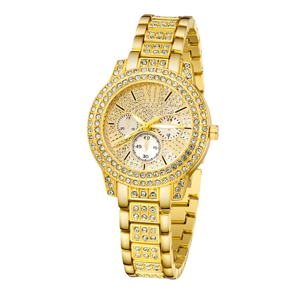 Gold Quartz Watch Gift Set